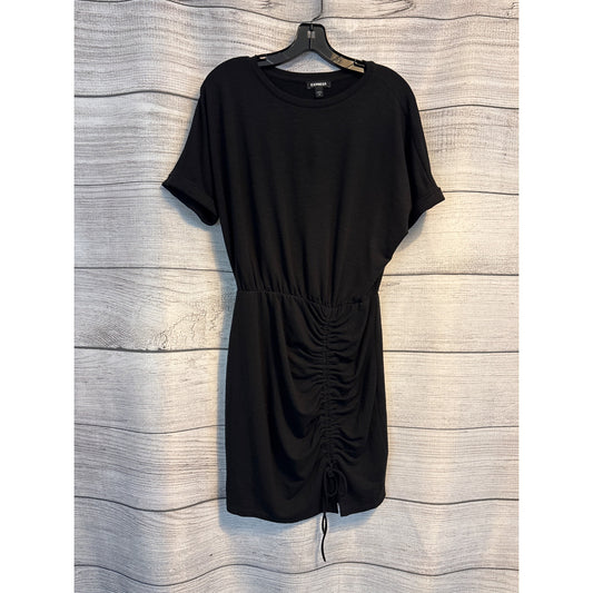 Express Black Ruched Drawstring Waist Dress Size S