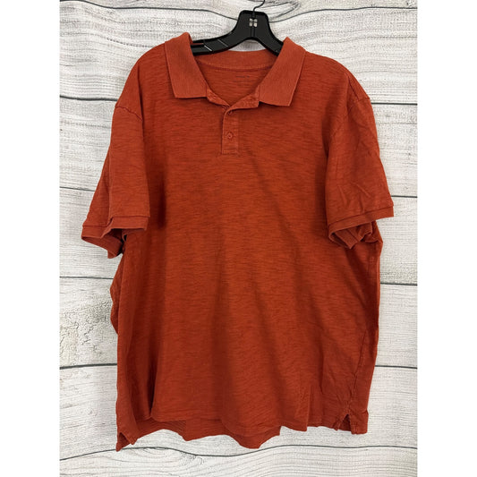 Mens Vince 100% Cotton Rust Orange Polo Shirt Size XXL