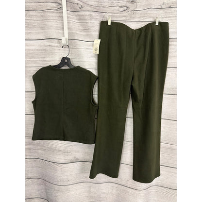 NWT A New Day Olive Green Sleeveless Top M & Wide-Leg Pants L Set