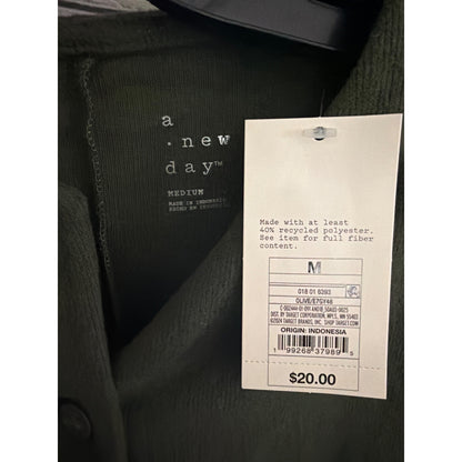 NWT A New Day Olive Green Sleeveless Top M & Wide-Leg Pants L Set