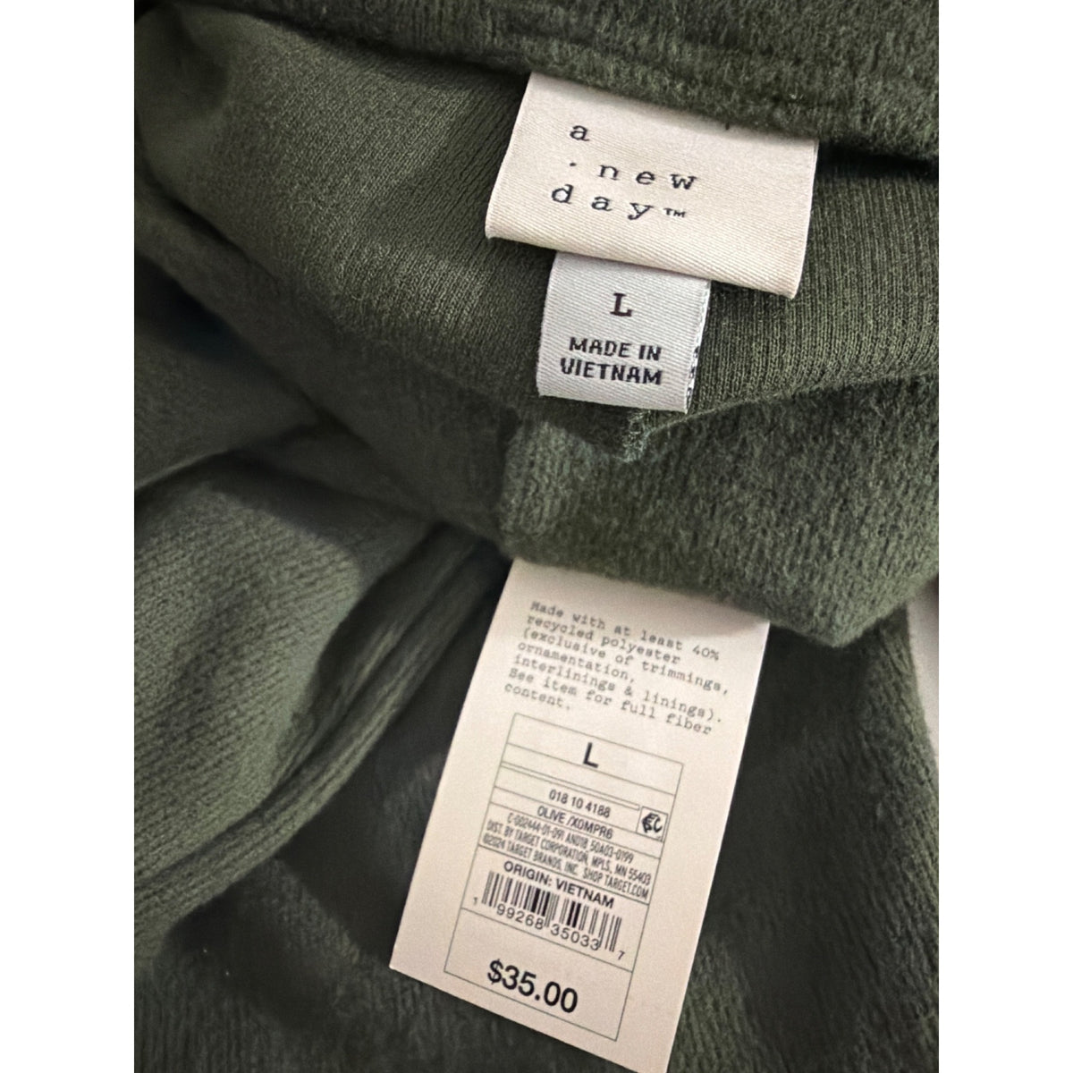 NWT A New Day Olive Green Sleeveless Top M & Wide-Leg Pants L Set