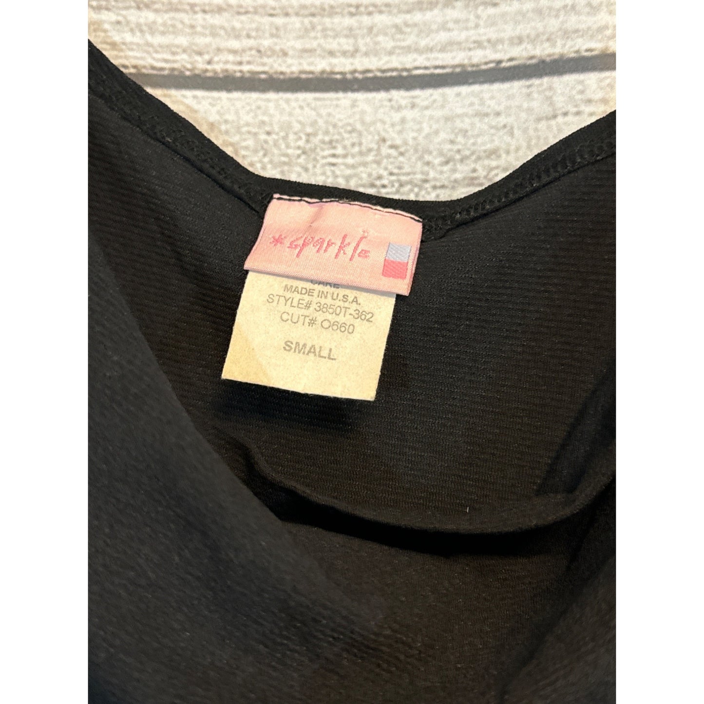 Sparkle Basic Black Sleeveless Tank Top S