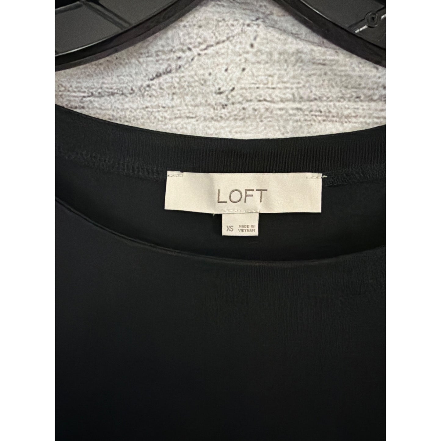 Loft Black Short Sleeve Swing Dress With Button Detail XS