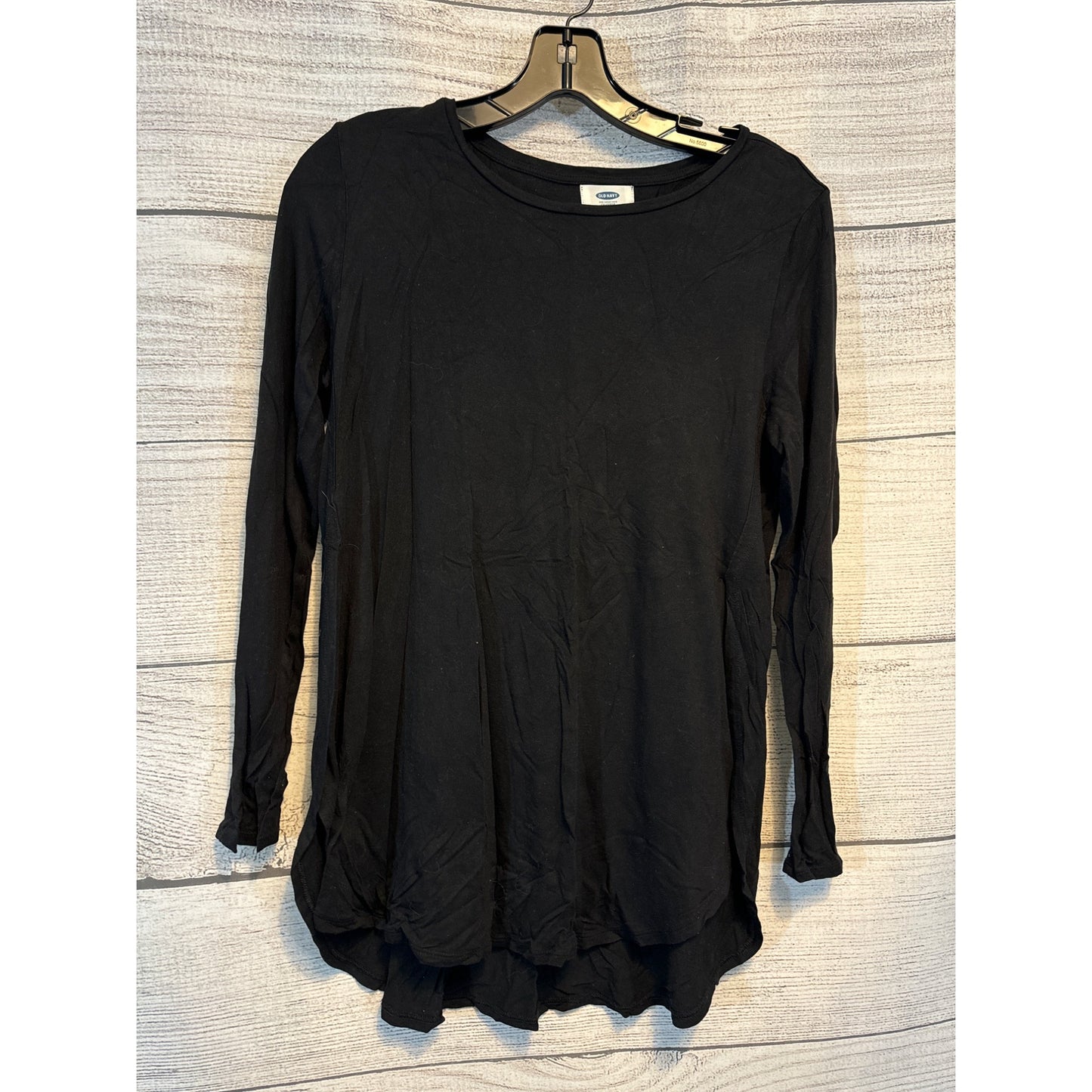 Old Navy Black Long Sleeve Side Slit Top Size S