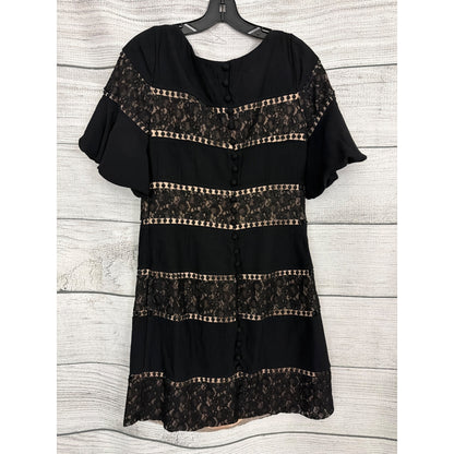 Tracy Reese Anthropologie Lace Panel Dress With Flutter Sleeves & Button Back Size 6