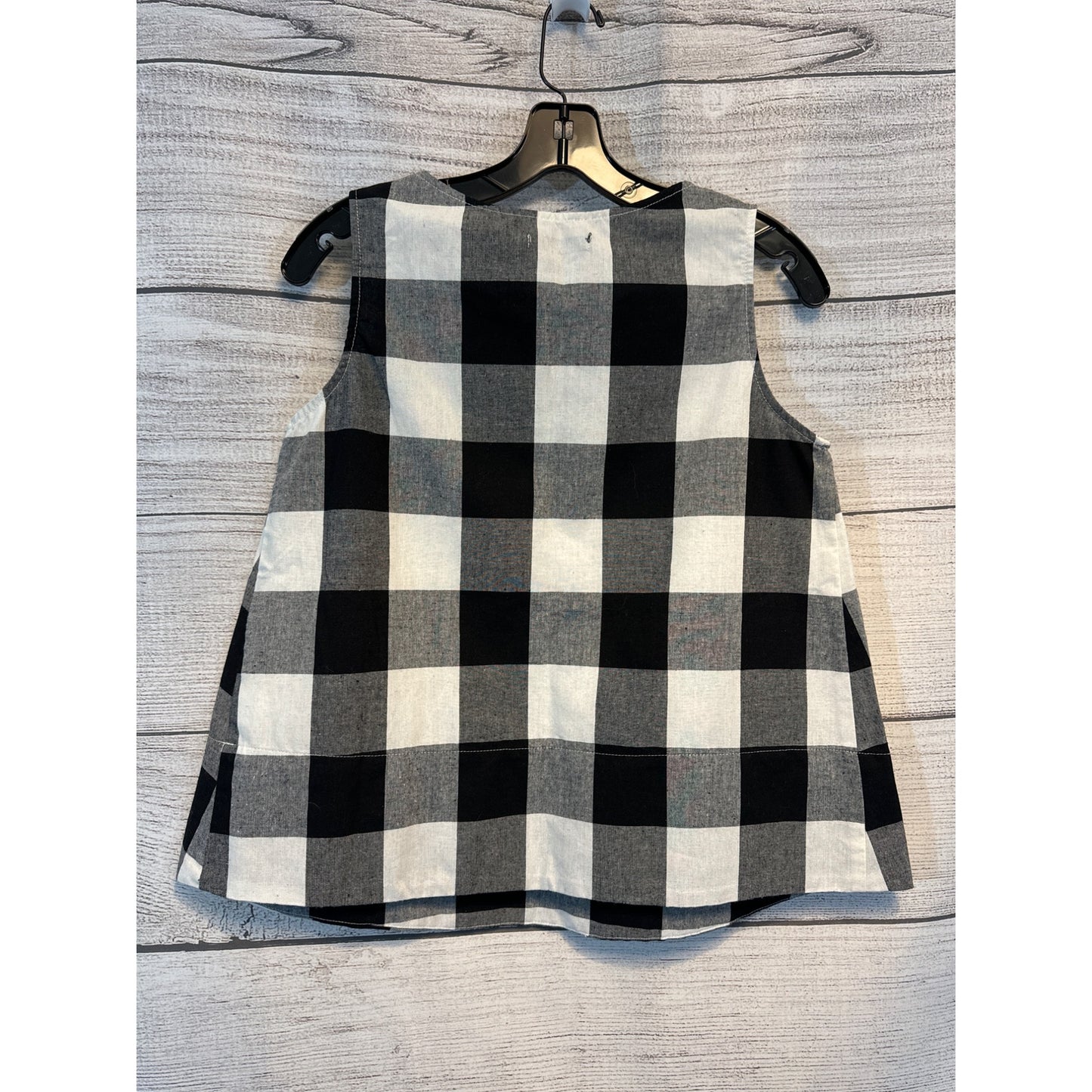 NWOT Shein Black & White Checkered Sleeveless Top w Belt Size M