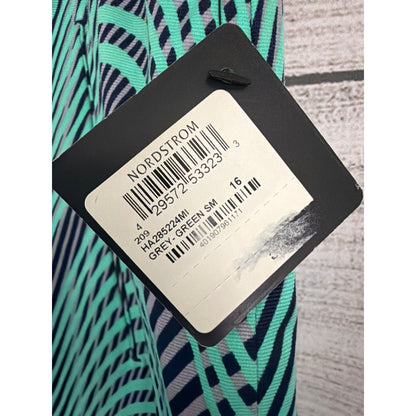 NWT Halogen Green & Navy Optical Illusion Skirt Size 16