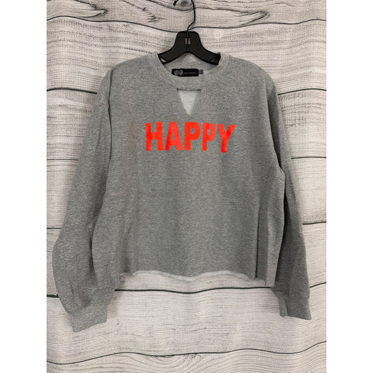 John Eshaya JET Gray "Happy" Sweatshirt Size M/L
