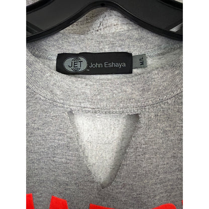 John Eshaya JET Gray "Happy" Sweatshirt Size M/L