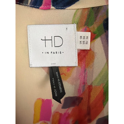 Anthropologie HD in Paris Watercolor Wrap Top Size 4