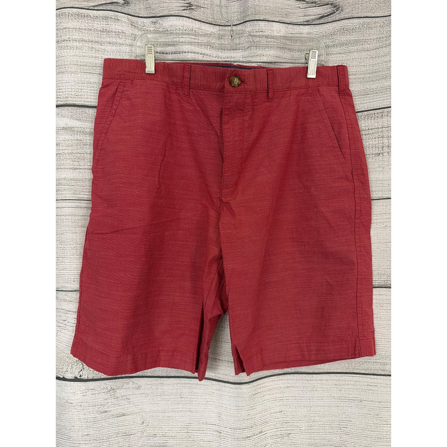 Mens Tommy Hilfiger Red Flat Front Casual Shorts Size 38