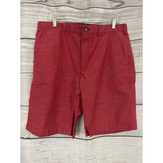 Mens Tommy Hilfiger Red Flat Front Casual Shorts Size 38