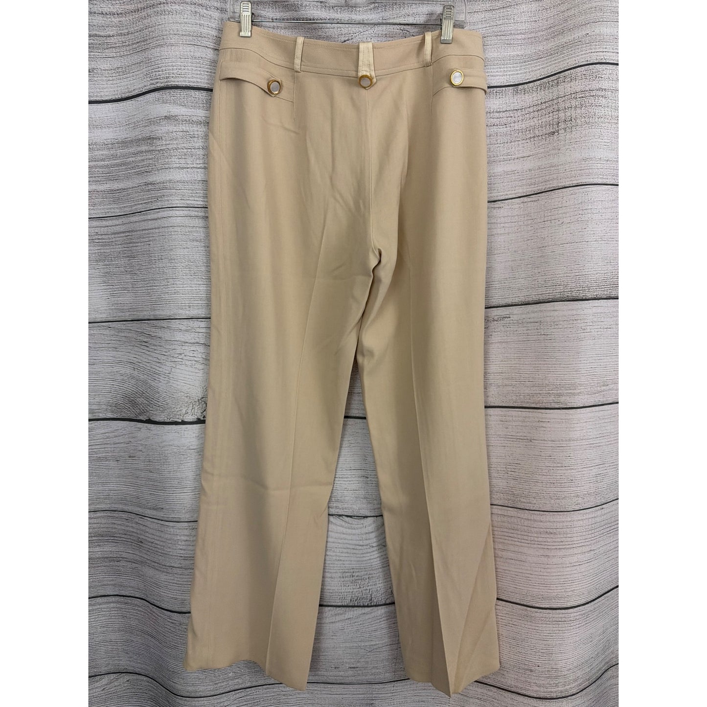 St. John Couture Beige Wide-Leg Trousers Size 12