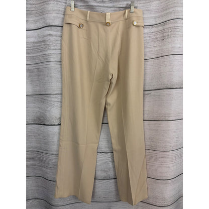 St. John Couture Beige Wide-Leg Trousers Size 12