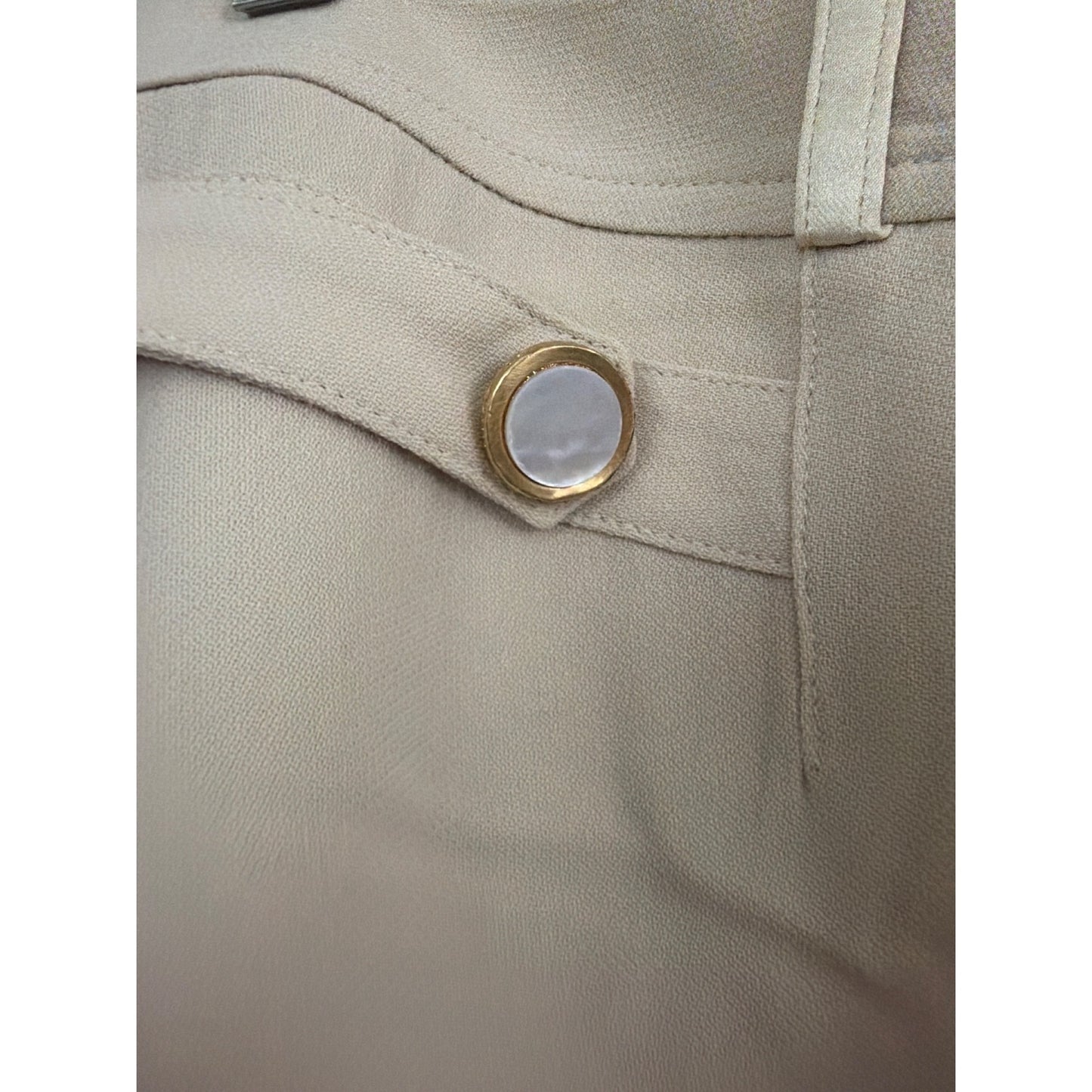 St. John Couture Beige Wide-Leg Trousers Size 12