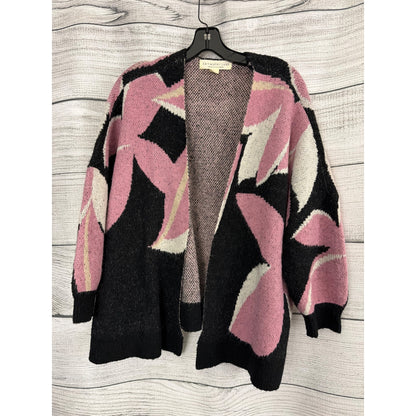 Saltwater Luxe Noland Sweater Abstract Pink & Black Open Cardigan Sweater Size XS/S