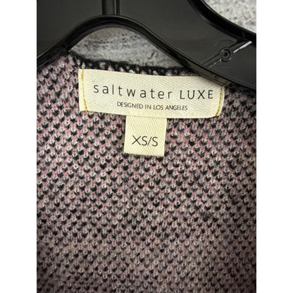 Saltwater Luxe Noland Sweater Abstract Pink & Black Open Cardigan Sweater Size XS/S