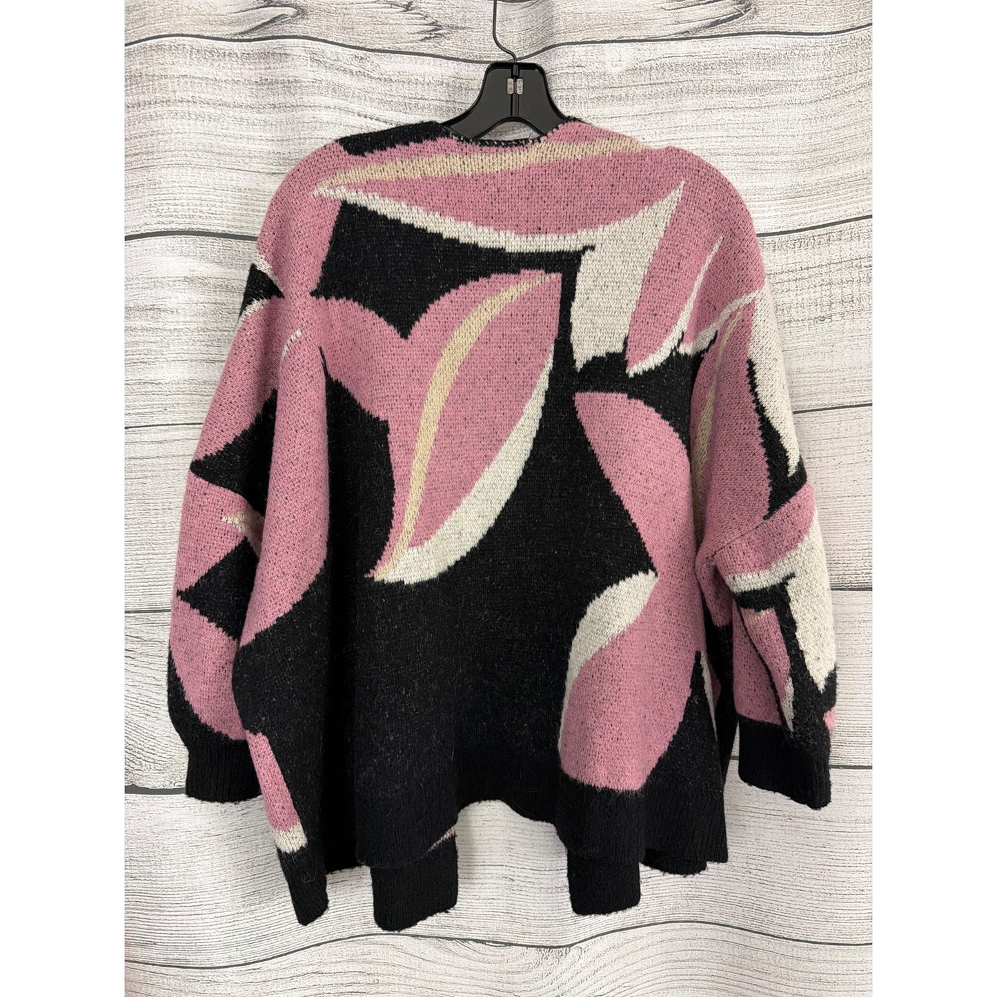 Saltwater Luxe Noland Sweater Abstract Pink & Black Open Cardigan Sweater Size XS/S