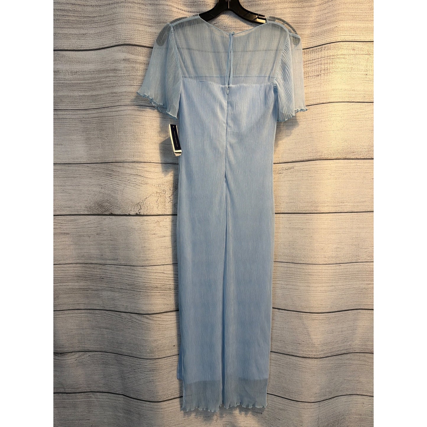 NWT French Connection Light Blue Sheer Pleated Midi Dress Size XS