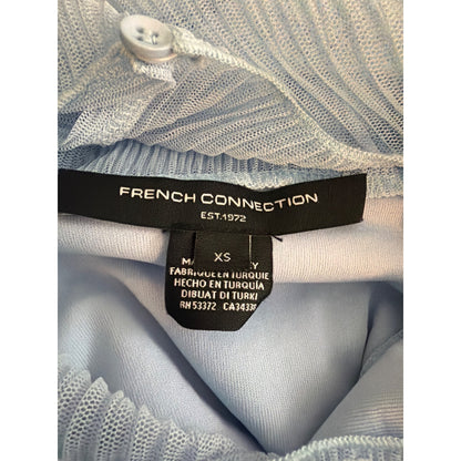 NWT French Connection Light Blue Sheer Pleated Midi Dress Size XS