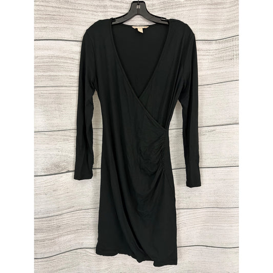Banana Republic Black Long-Sleeve Faux Wrap Dress Size MP