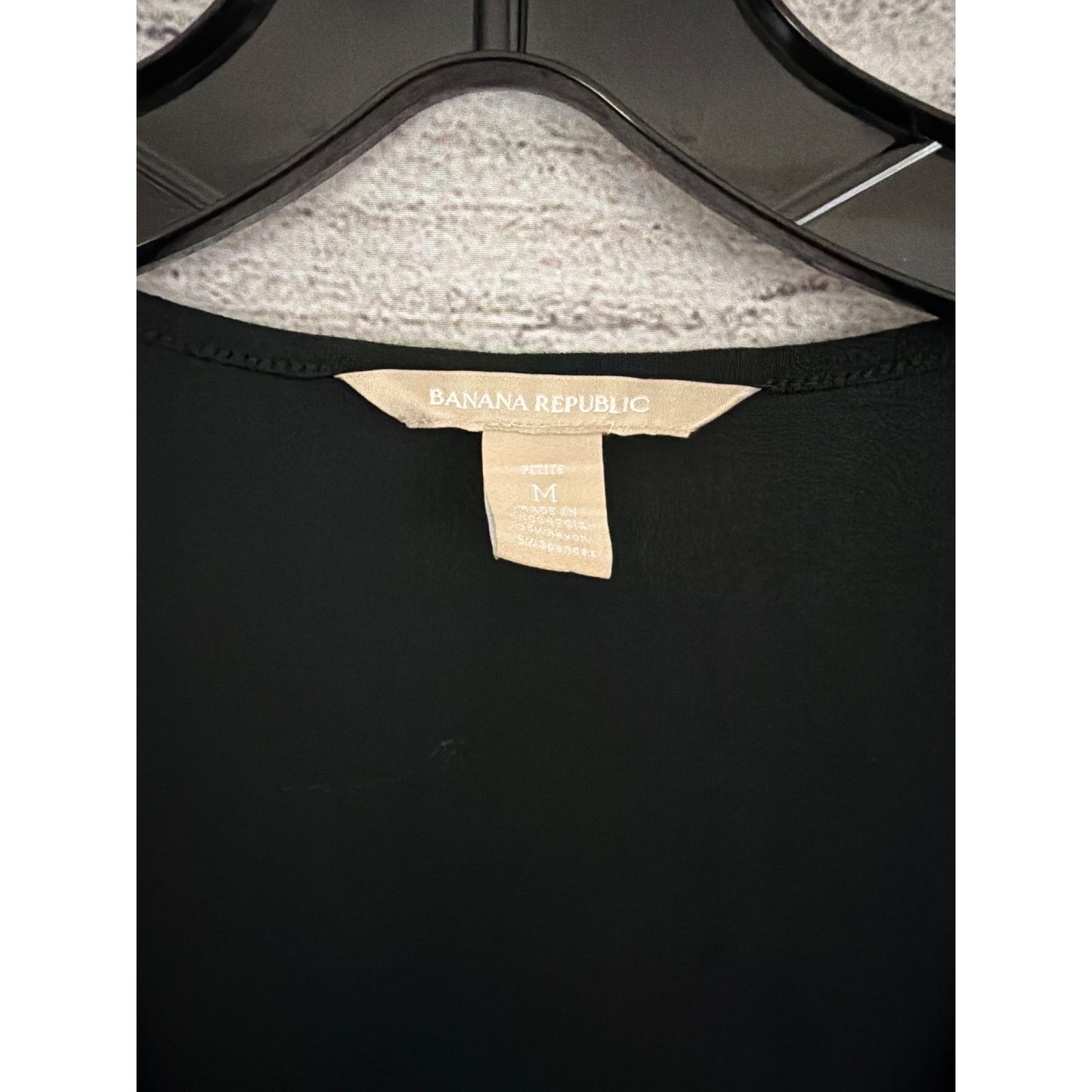 Banana Republic Black Long-Sleeve Faux Wrap Dress Size MP