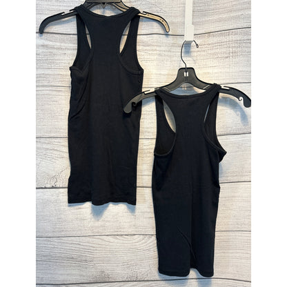 Bundle of 2 Active Black Ribbed Racerback Tank Tops
