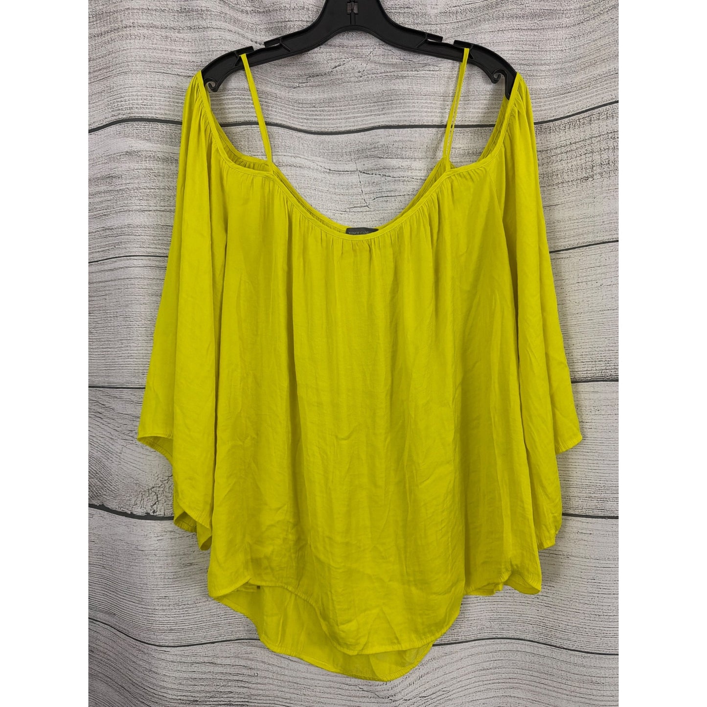 Vince Camuto Yellow Off The Shoulder Bell Sleeve Blouse Top Size XL