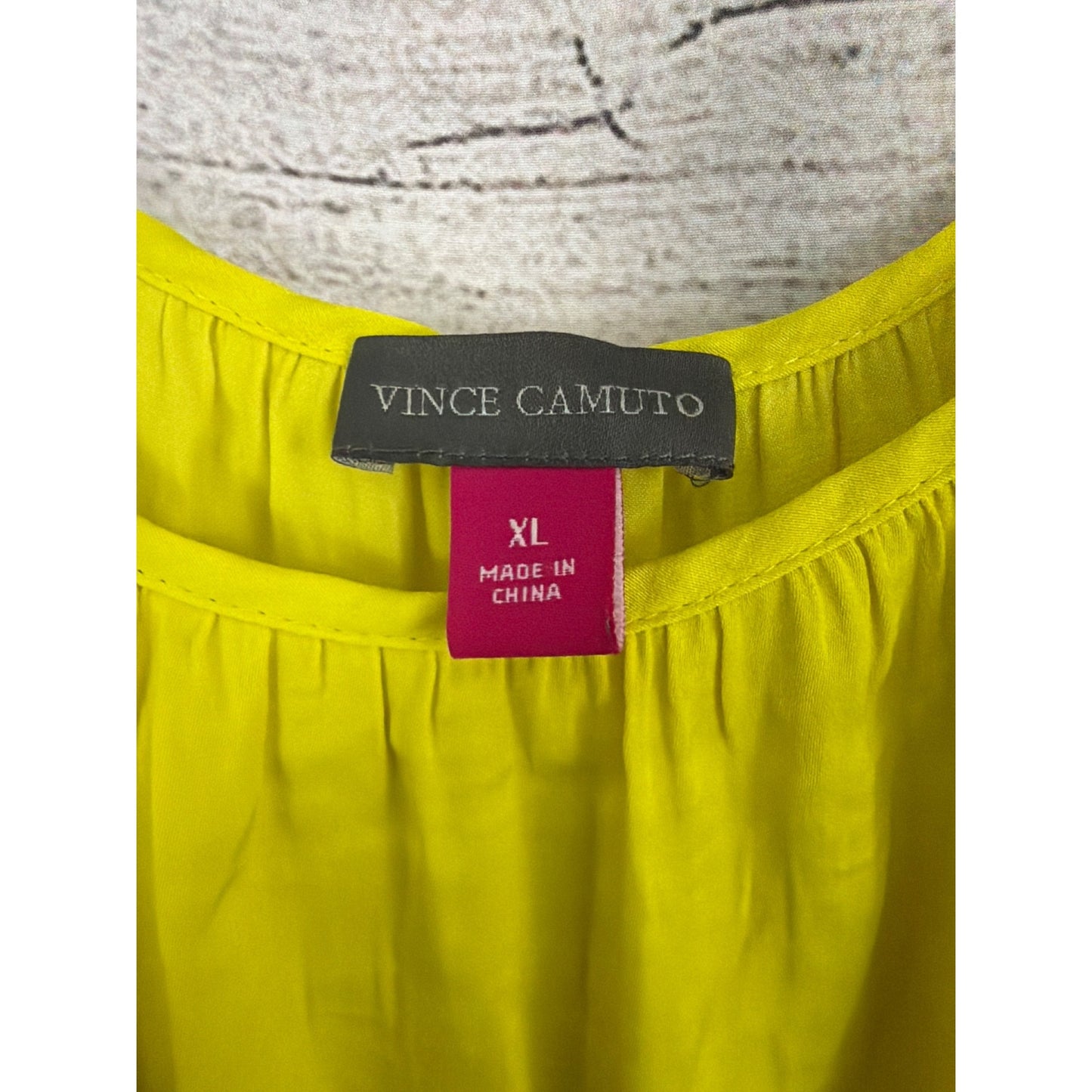 Vince Camuto Yellow Off The Shoulder Bell Sleeve Blouse Top Size XL