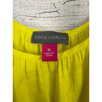 Vince Camuto Yellow Off The Shoulder Bell Sleeve Blouse Top Size XL
