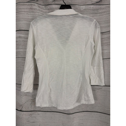 James Perse White Button Front Shirt Size 2/M