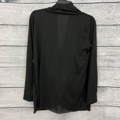Black Drape Front Long Sleeve Top, Size L