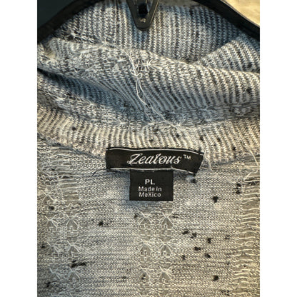 Zealous Light Grey Open-Front Knit Cardigan Size PL