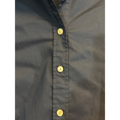 Hinson Wu Stretch Luxe Cotton Navy Blue Button-Down Shirt Dress Size 10