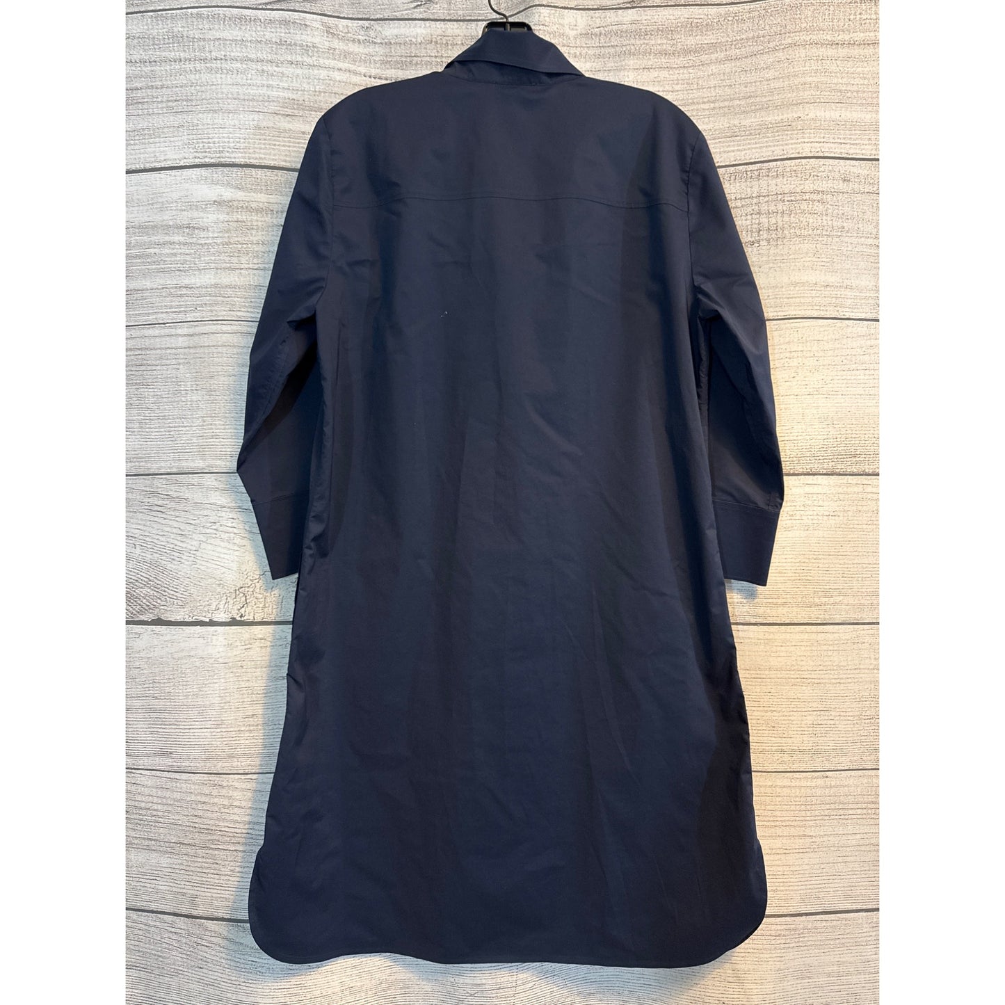 Hinson Wu Stretch Luxe Cotton Navy Blue Button-Down Shirt Dress Size 10