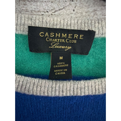 Cashmere Charter Club 100% Cashmere Rainbow Sweater Size M