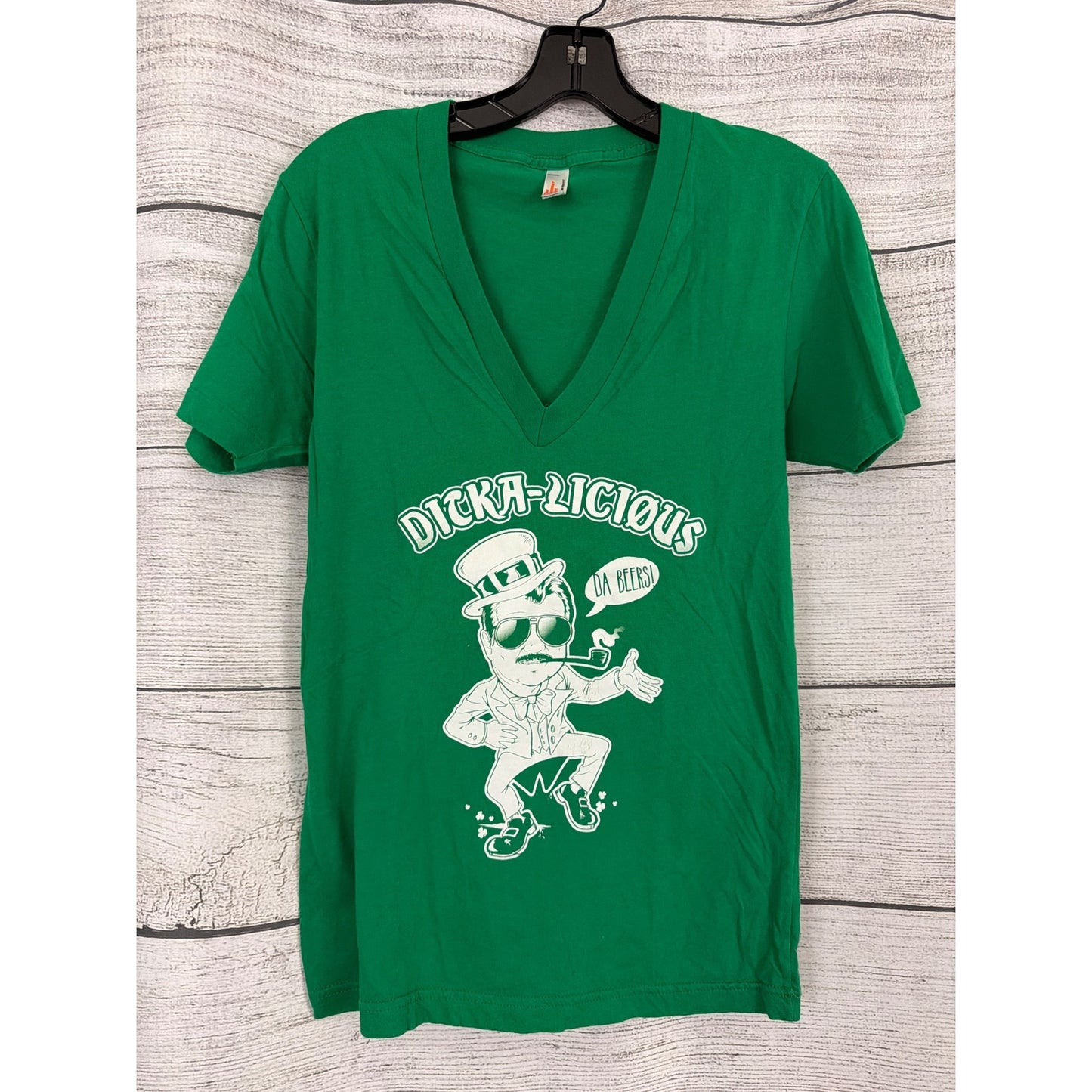 American Apparel V-Neck Chicago Bears Ditka-Licious Da Beers T-shirt Size S