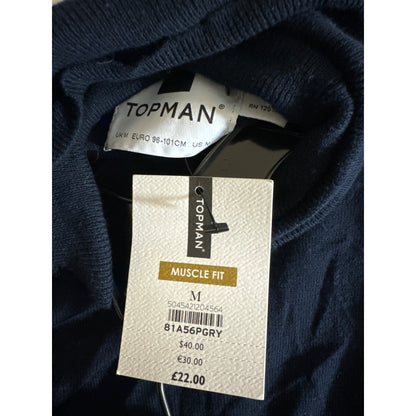 NWT Mens Topman Muscle Fit Navy Turtleneck Sweater M