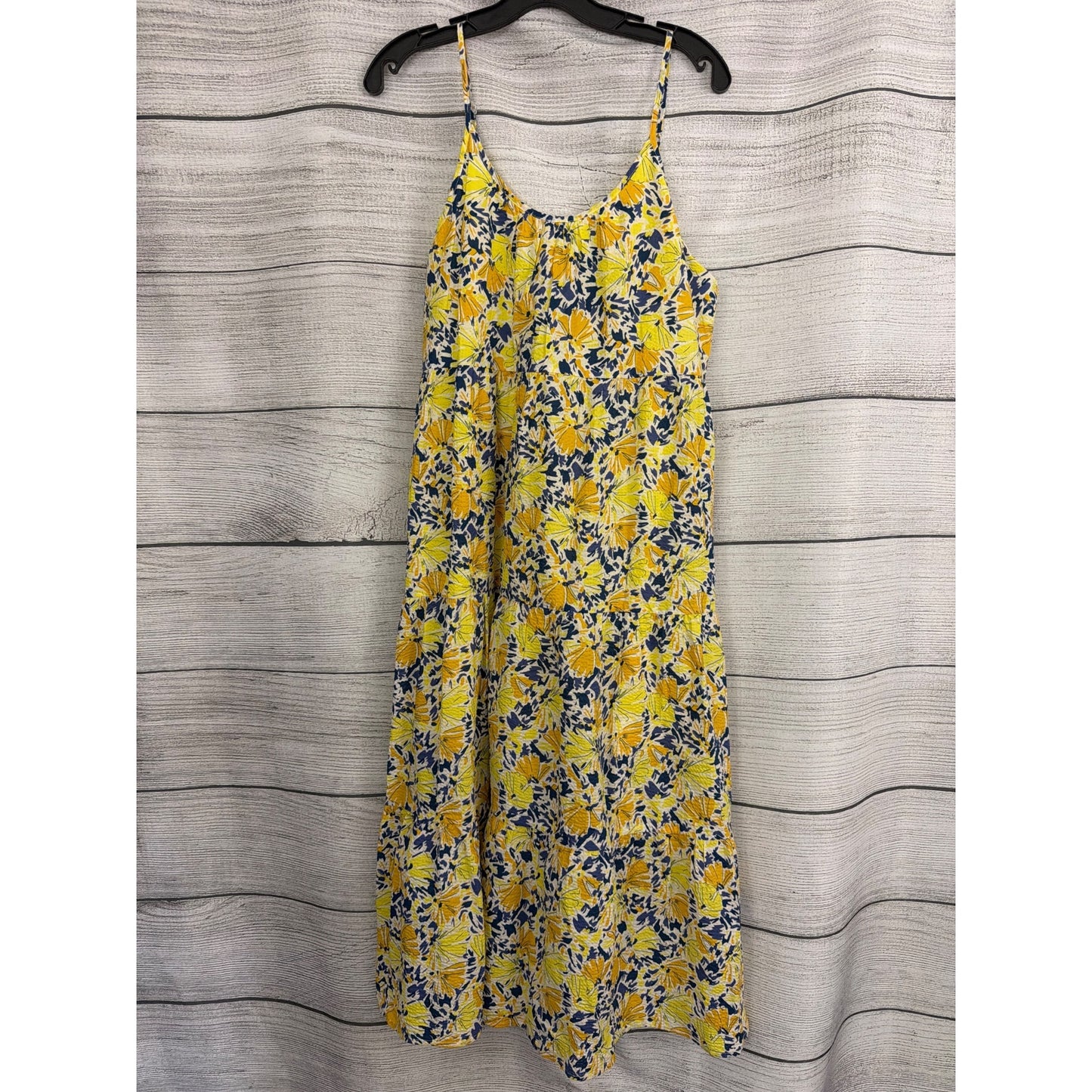 NWOT THML Yellow & Blue Floral Sleeveless Midi Dress Size S