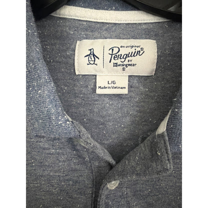 Mens Original Penguin Blue Polo Shirt Size L