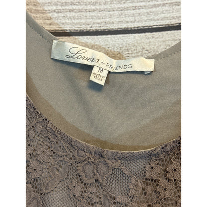 Lovers + Friends Lace Peplum Tank Top Size M