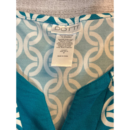 Dotti Blue & White Patterned Tunic Dress/Coverup Size M