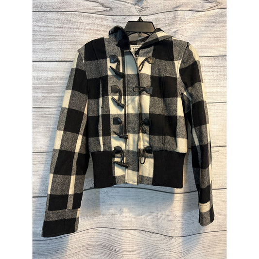 Levi's Checkered Hooded Wool Coat Size S