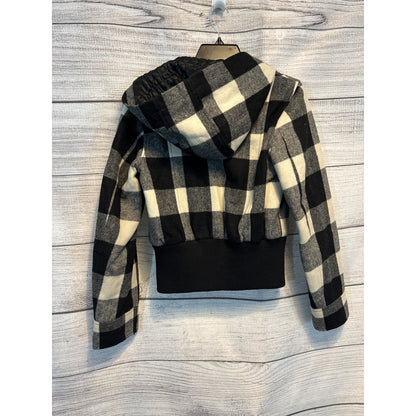 Levi's Checkered Hooded Wool Coat Size S