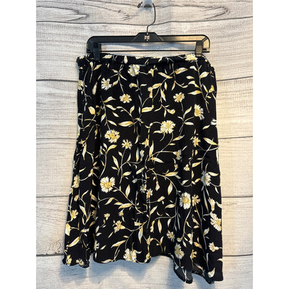 Worthington Black & White Floral Skirt 18W