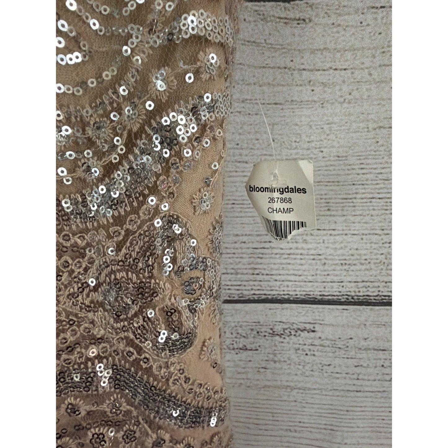 NWT Marina Champagne Sequin Midi Dress Size 6