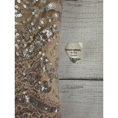 NWT Marina Champagne Sequin Midi Dress Size 6