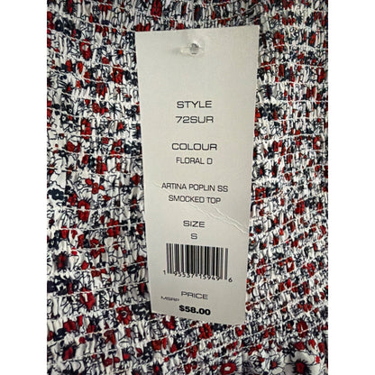 NWT French Connection Floral Smocked Square Neck Top With Puff Sleeves Size S