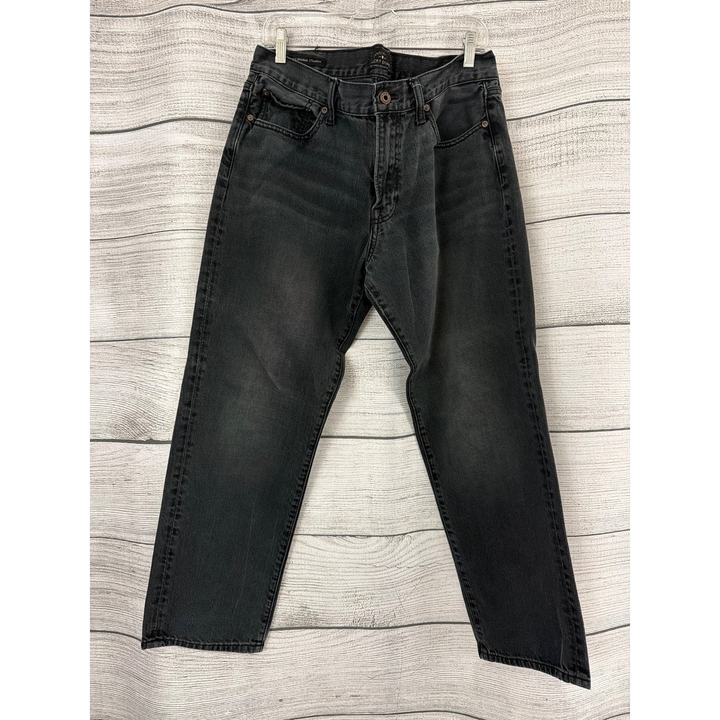 Mens Lucky Brand 221 Original Straight Black Denim Jeans 36x30