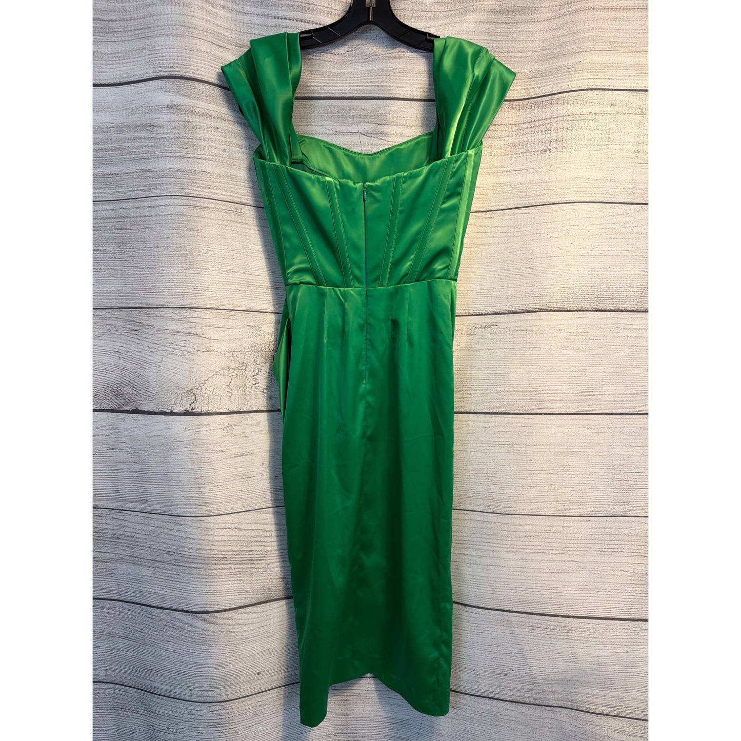 Gigii's Jasmin Draped Green Off Shoulder Corset Dress Size XS